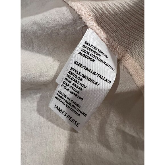 JAMES PERSE Ribbed Side Panel 3/4 Sleeves cream shirt size 0/ XS - Picture 4 of 5